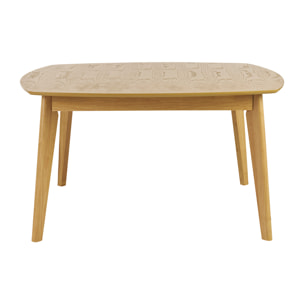 Table à manger carrée scandinave bois clair chêne L140 cm LEENA