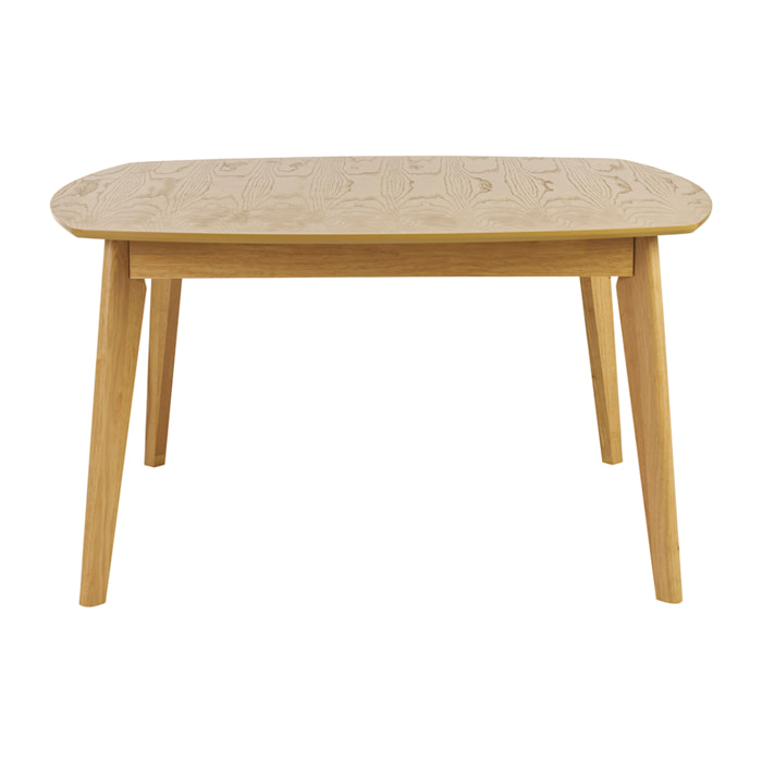 Table à manger carrée scandinave bois clair chêne L140 cm LEENA