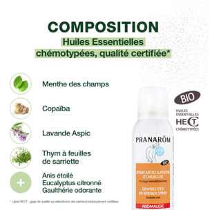 Pranarom - Spray articulations et muscles - Bio - 75 ml