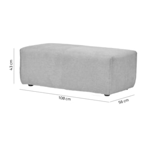 Pouf en tissu gris pour canapé modulable - FINN