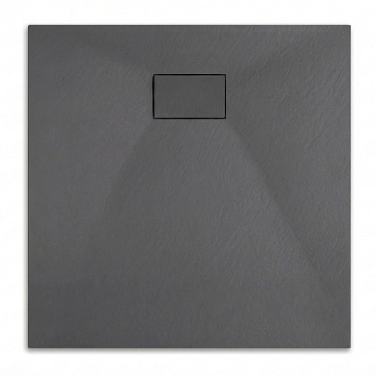 Essential 80x80 cm receveur de douche carré à poser SMC avec surface effet pierre, gris foncé (CERAES8080DG)