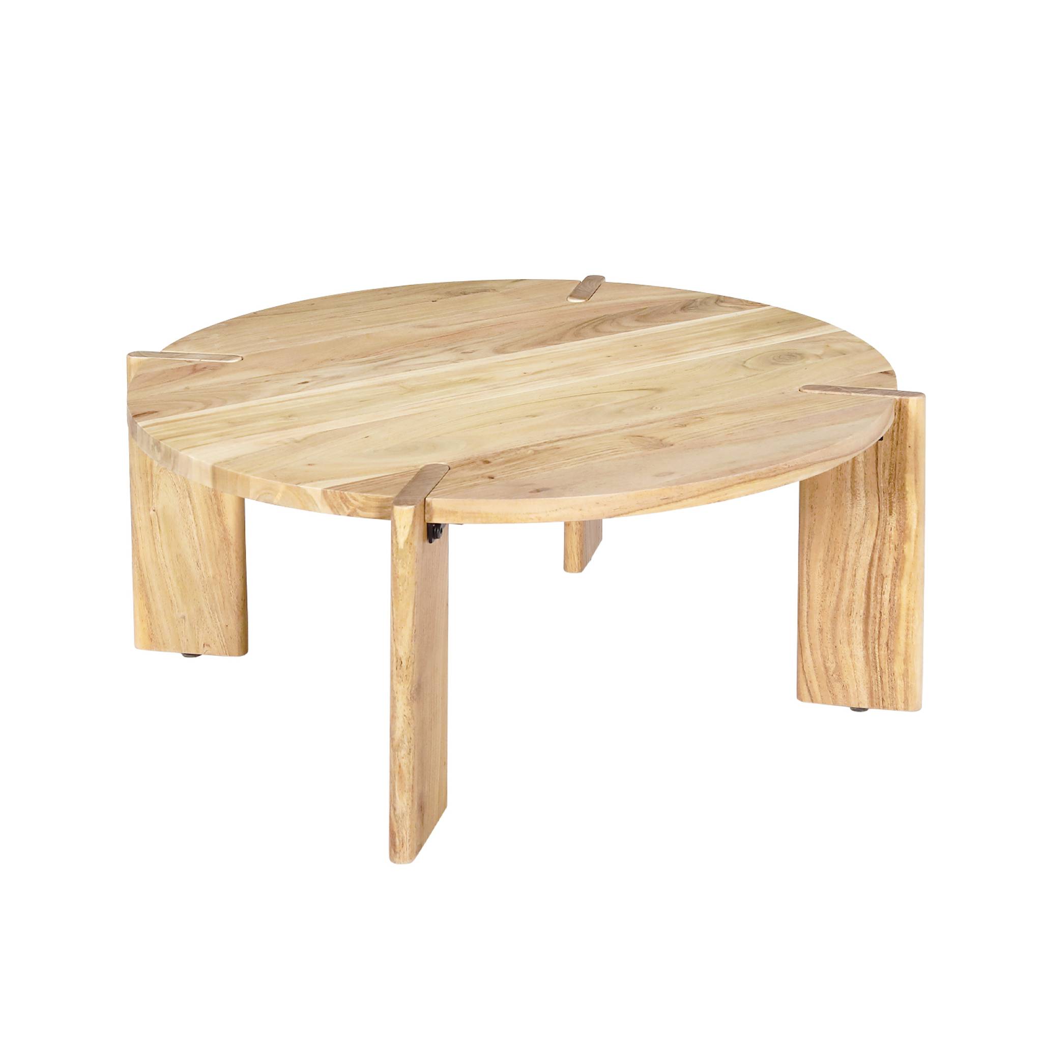 Table basse exotique ronde bois massif REVA