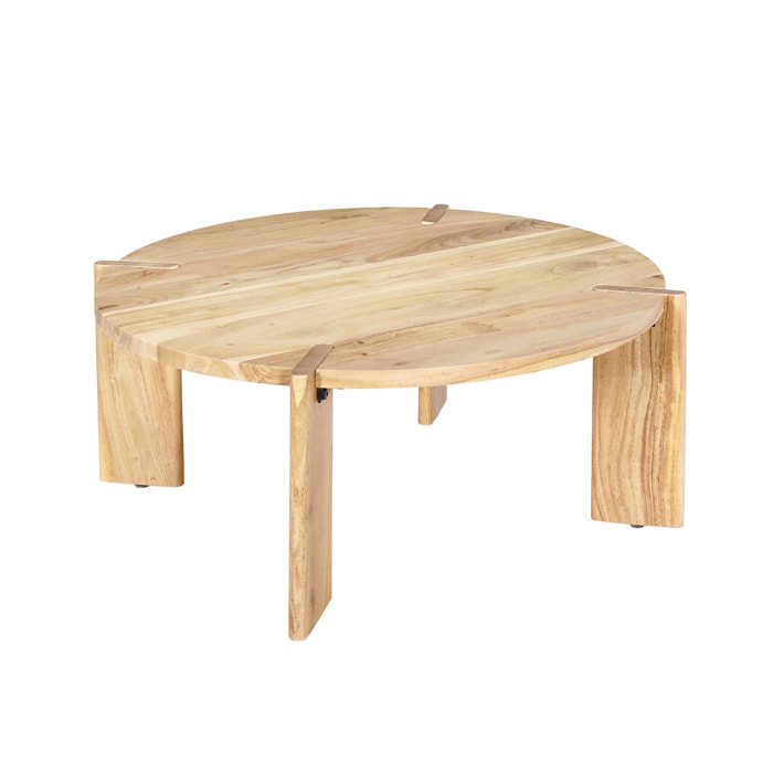 Table basse exotique ronde bois massif REVA