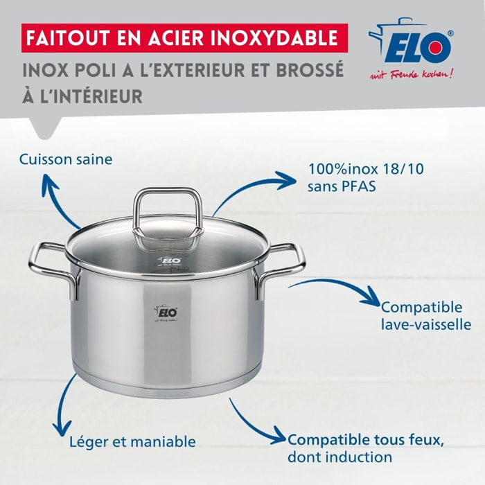 Faitout - MENASTYL - 6020647 - En alumimium forgé - 24 cm - Noir - Tous feux dont induction - Maison