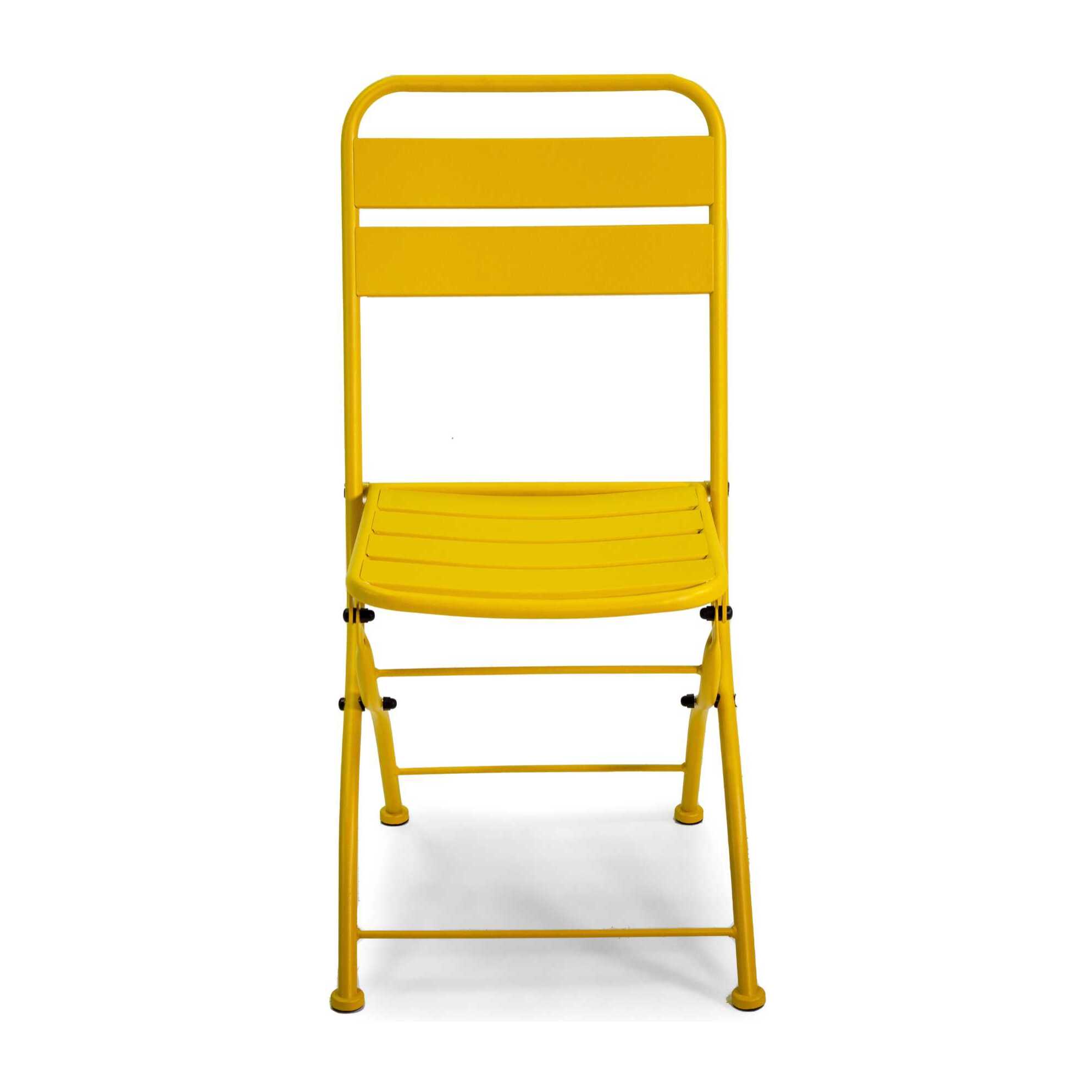 Sedia Rovigo Vacchetti in metallo pieghevole giallo cm44x53h45/86