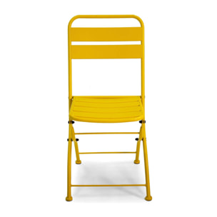 Sedia Rovigo Vacchetti in metallo pieghevole giallo cm44x53h45/86