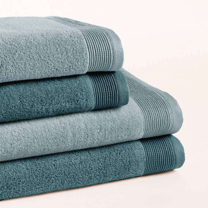 Lot de 4 serviettes Harmony Colonial Artic bicolores - Zero Twist - 600 grammes