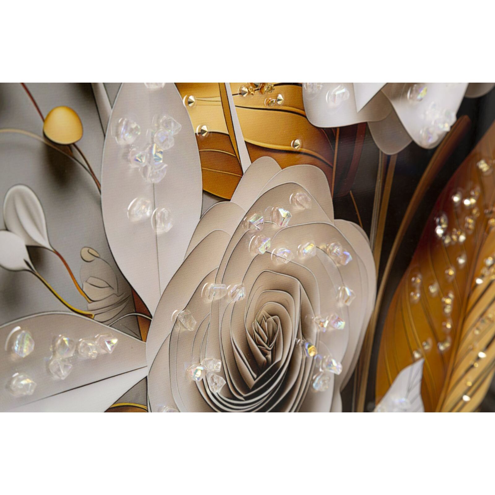DIPINTO SU TELA LACCATO FLORA C/CORNICE CM 42X3,5X62