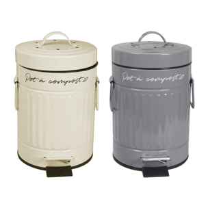 Pot à compost beige 3 L forme arrondie, BOBYO