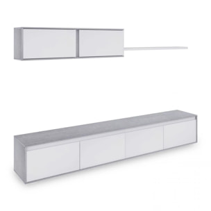 Salón Arlet Blanco Artik (Blanco Mate) - Gris Cemento