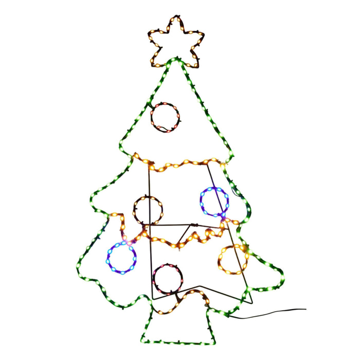 árbol navideño con 201 luces led intermitentes con 4 colores y temporizador 52x79,5cm