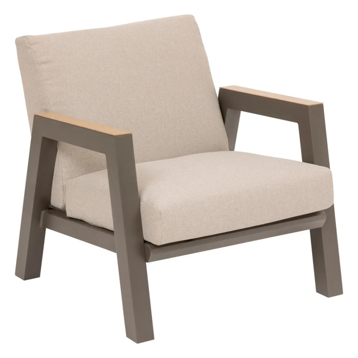 Fauteuil de jardin "Axiome" praline en aluminium traité en epoxy