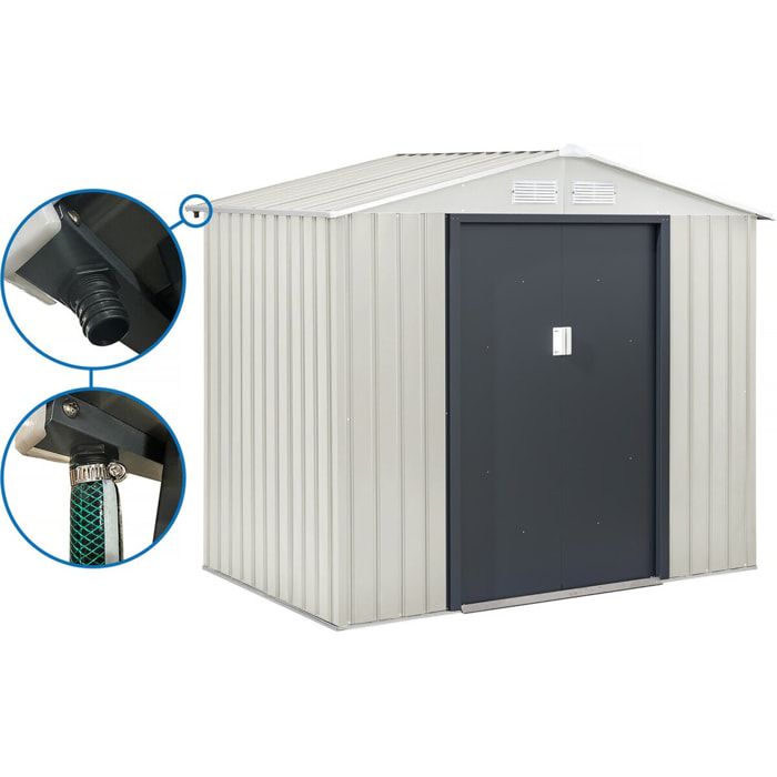 Abri de jardin métal "Nebraska" - 4,07m² avec gouttière