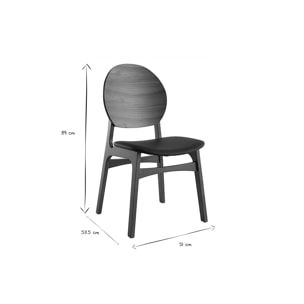 Chaises noires et bois foncé (lot de 2) ELTON