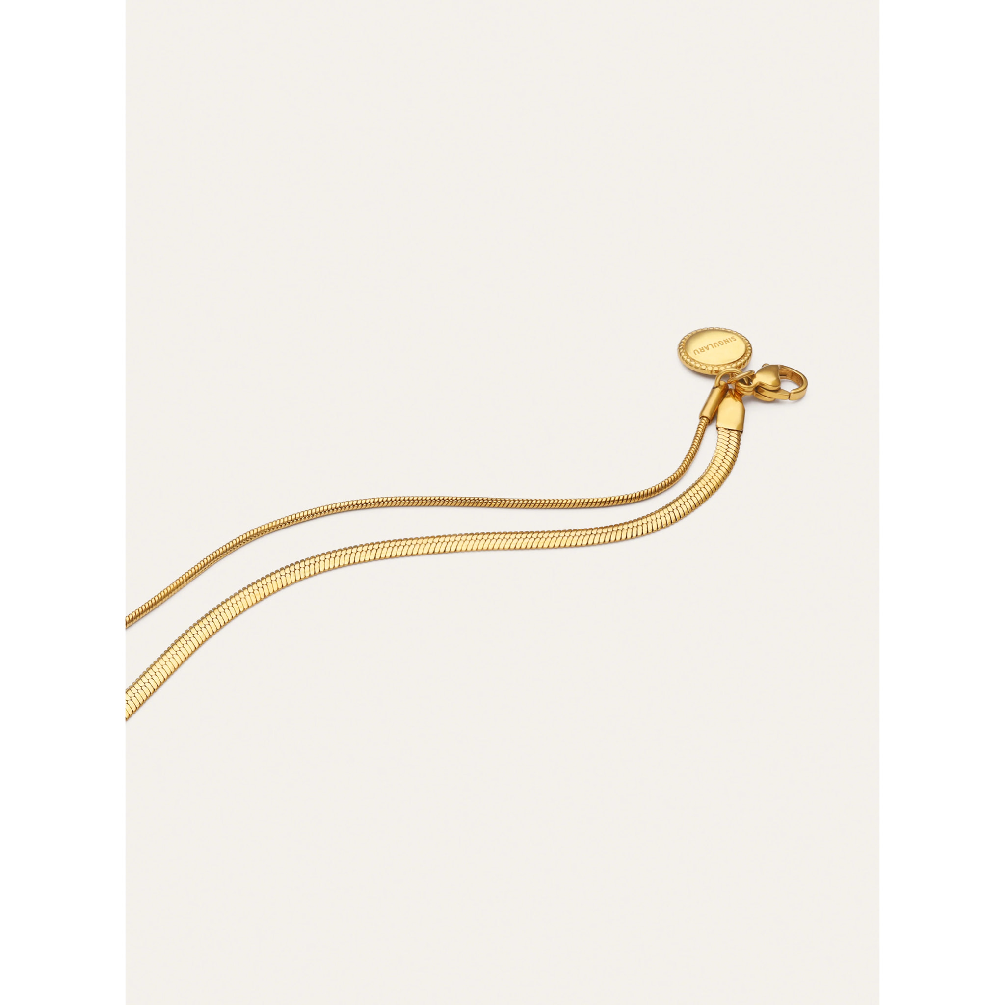 Tobillera Doble Lisse Tail Acero Baño Oro