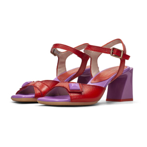 Sandalia Tacon Mallorca Violet rojo 6,5 cm