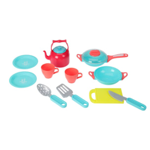 Well home set de cocina infantil de 11 articulos surtidos