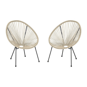 Set de 2 Chaises Beige - LIO