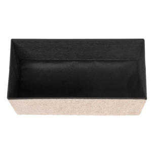 Pouf Pliable Coffre Soana en Bouclette Beige foncé 76x38cm