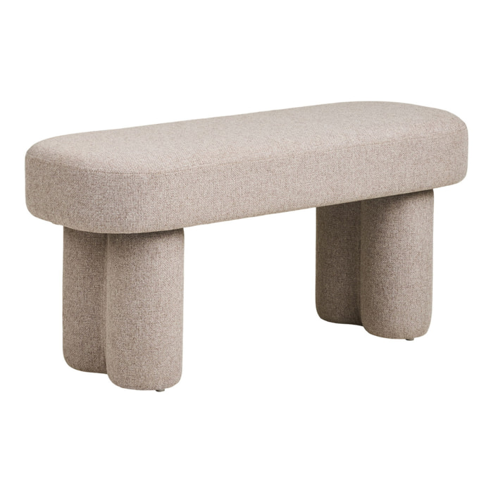 Weston - Panca in tessuto sabbia con gambe in acciaio 95x36x45 cm