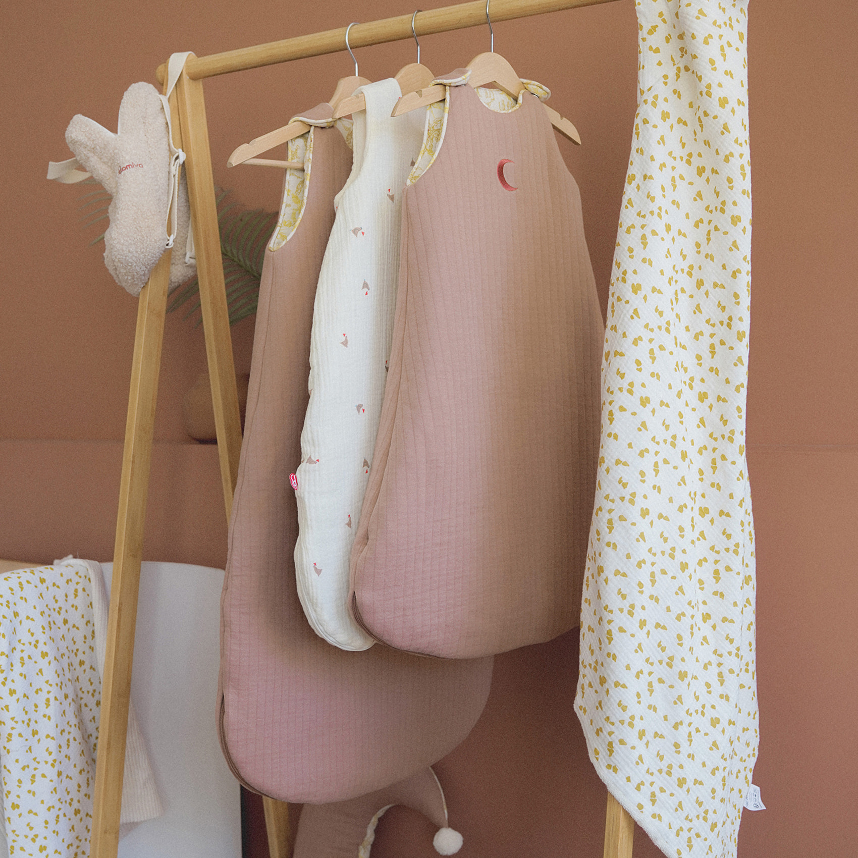 Gigoteuse bébé réversible Lune / Safari - Rose Blush