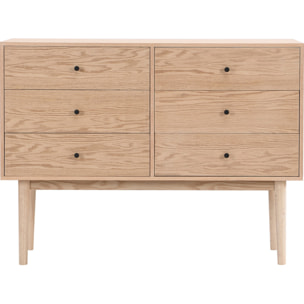Commode 6 tiroirs en bois - LISA