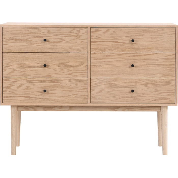 Commode 6 tiroirs en bois - LISA
