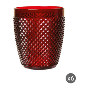 Set de 6 verres Excelsa – Diamond, Plastique Rouge 40 cl