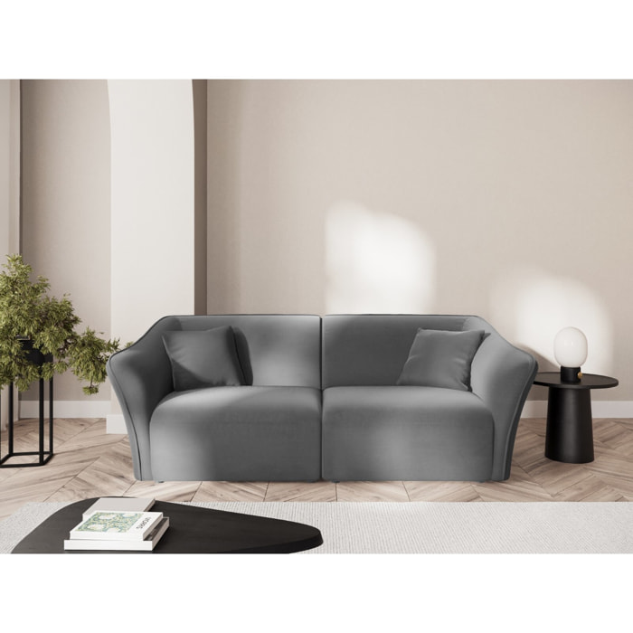 Canapé modulable "Tokyo" 3 places en velours gris clair