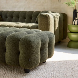 Pouf, repose-pieds pour canapé d'angle 3 places Leon bouclette texturée LEON