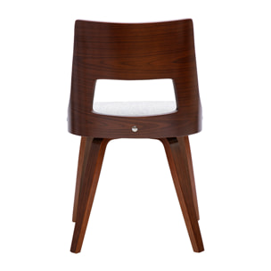 Chaise scandinave en tissu effet velours texturé gris et bois foncé GARBO