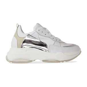 Dad shoes bianco/argento in pelle