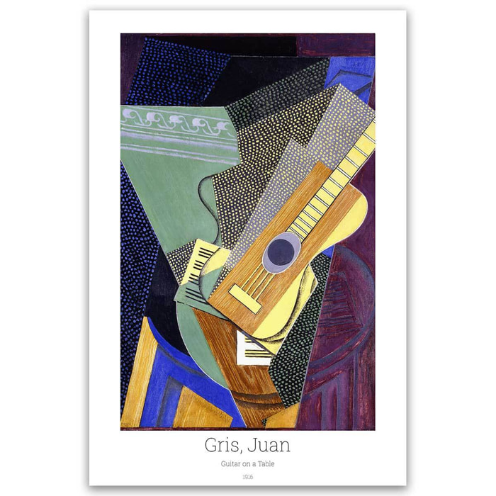 Tableau celebre Guitare sur une table par Juan Gris Toile imprimée