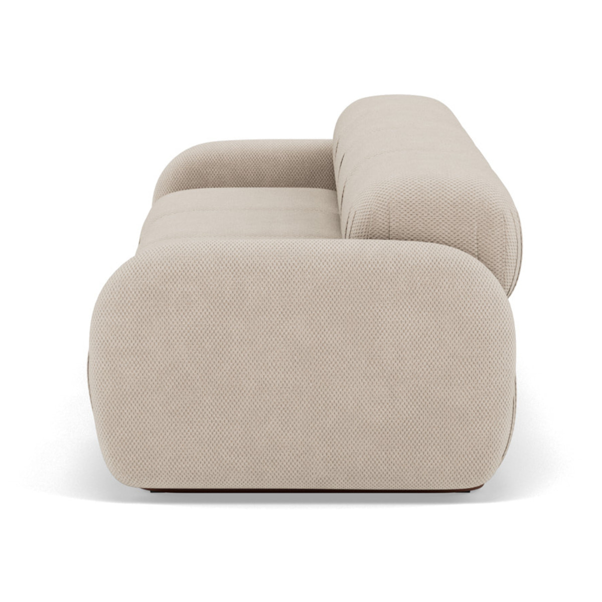 Penelope - canapé droit modulable 4 places en velours texturé - Beige