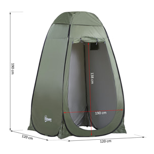 Carpa Vestidor de Poliéster Oxford Metal 1,2x1,2x1,9m Verde