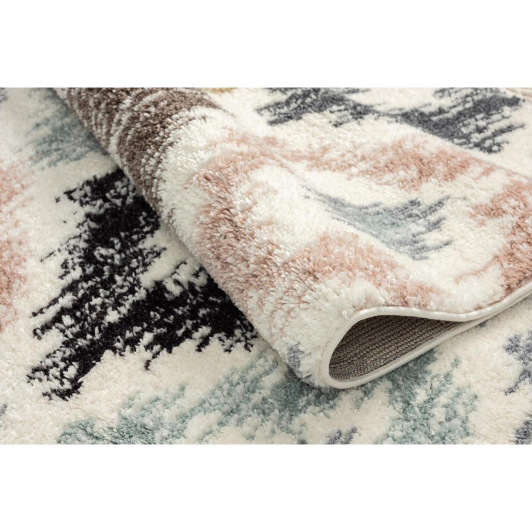 Tapis salon et chambre tissé motif géométrique NITU