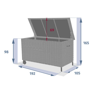 Coffre de rangement "Bayana" savana 1500L en acier traité époxy