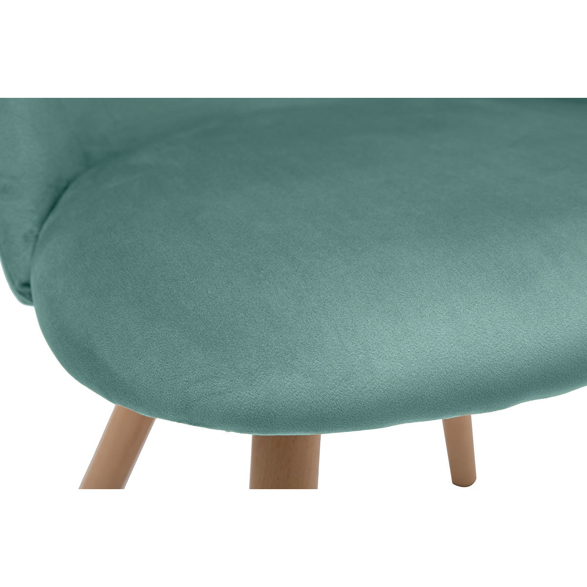 Chaises scandinaves en tissu velours vert céladon et bois clair massif (lot de 2) CELESTE