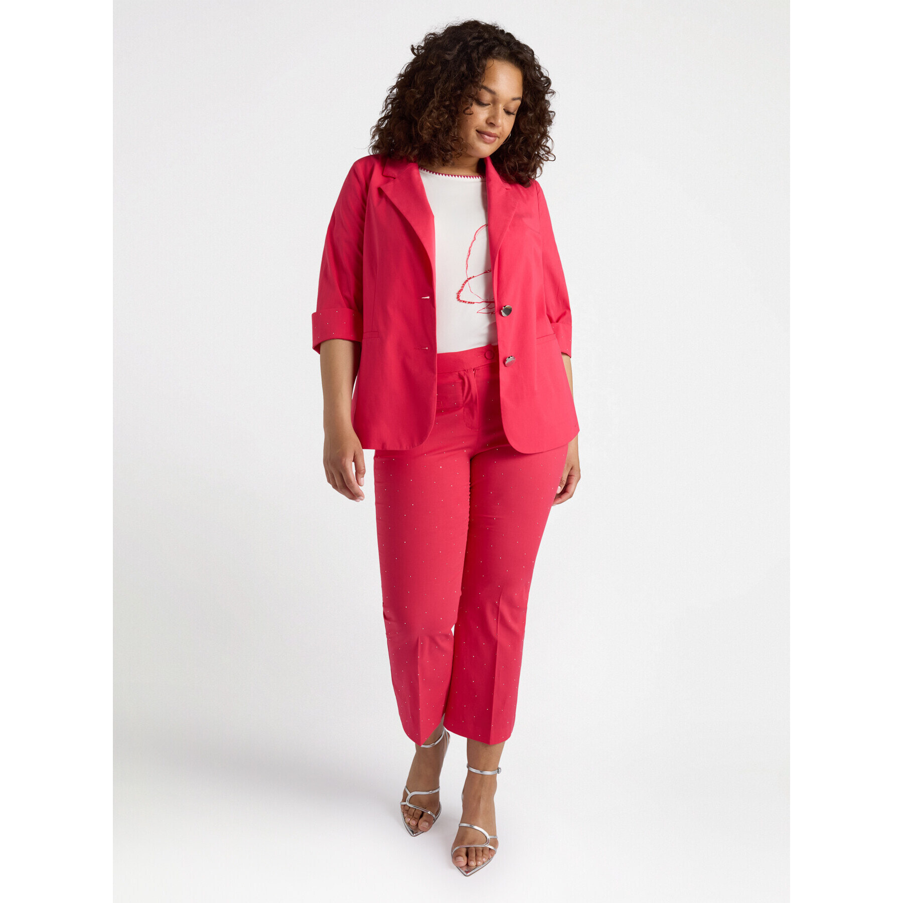 Fiorella Rubino - Pantalones con pequeños pedrería - Rojo