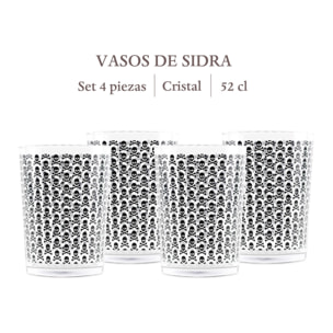 Set de 2, 4 o 8 vasos de sidra con calaveras scalpers home