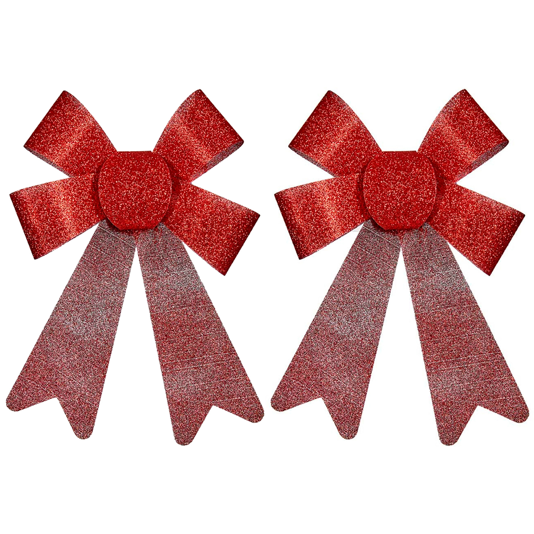 SET DI 2 FIOCCHI DECORATIVI. 15x17 CM ROSSO