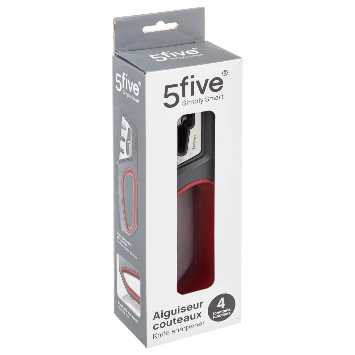 Aiguiseur 4 fonctions gris/rouge