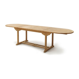 Salon de jardin Teck 12 places Table ovale 8 chaises 2 fauteuils ADAGNA