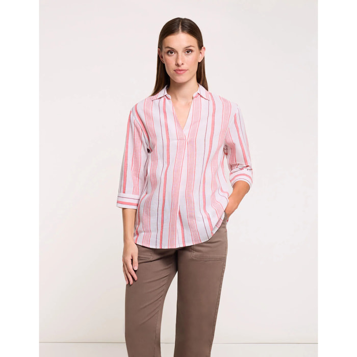 Camisa Media Manga Rosa - Sawira