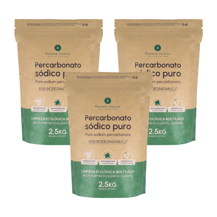 Pack 3x Percarbonato sódico Planeta Huerto 2,5 kg