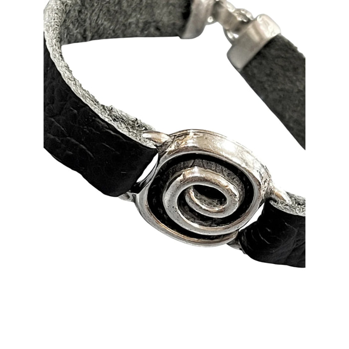 Pulsera Espiral Negra en plata 10mc