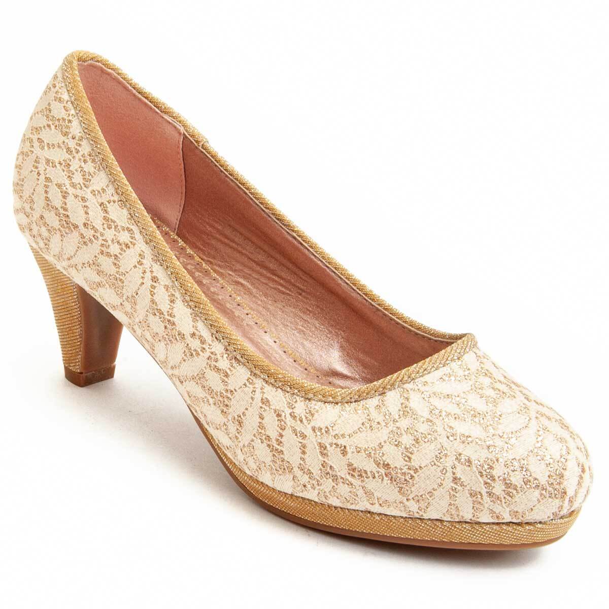 Zapato de tacón - Beige - Altura: 6 cm