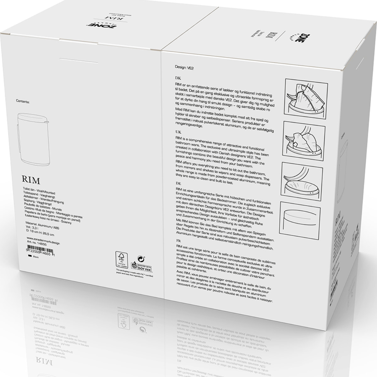 Poubelle de toilettes murale Rim