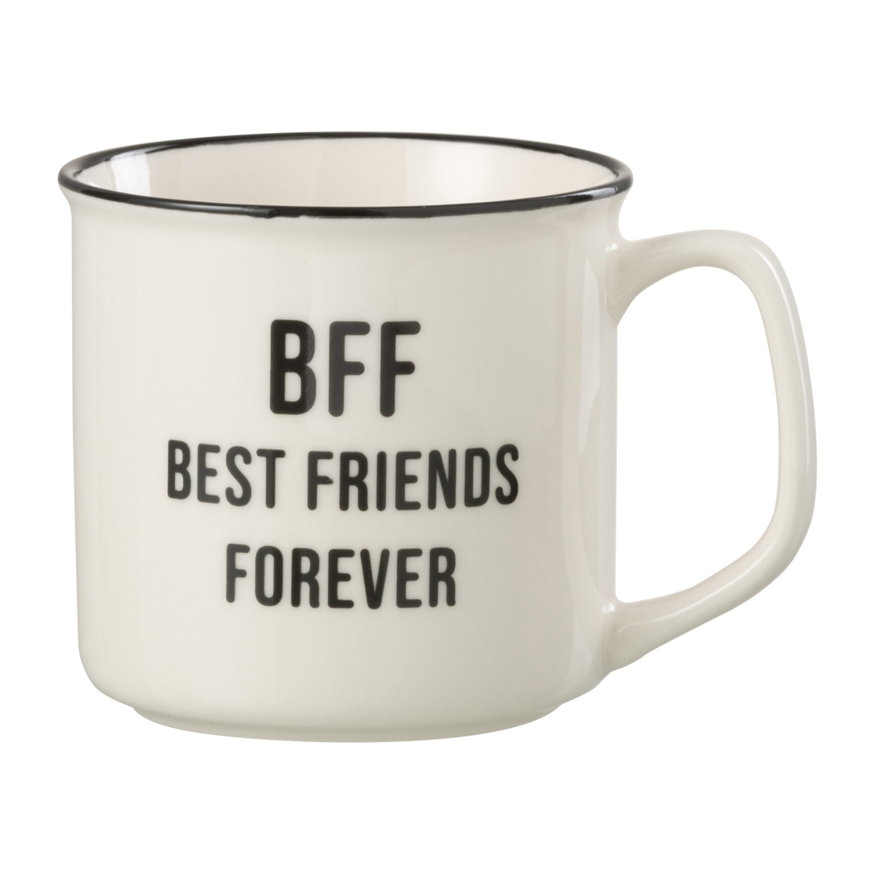 J-Line tasse Message Bff - porcelaine - blanc/noir