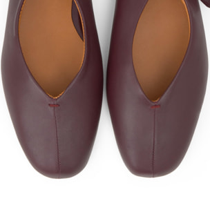 Bailarina plana Sybil en napa con cierre de cintas